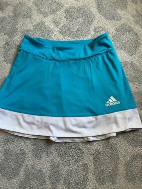 adidas Teal and White Performance Tennis Skort